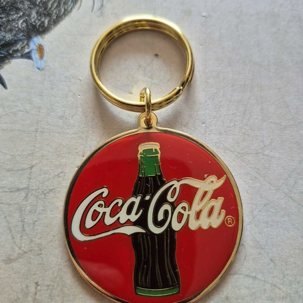 Coca-Cola Red and Gold Bottle Keychain